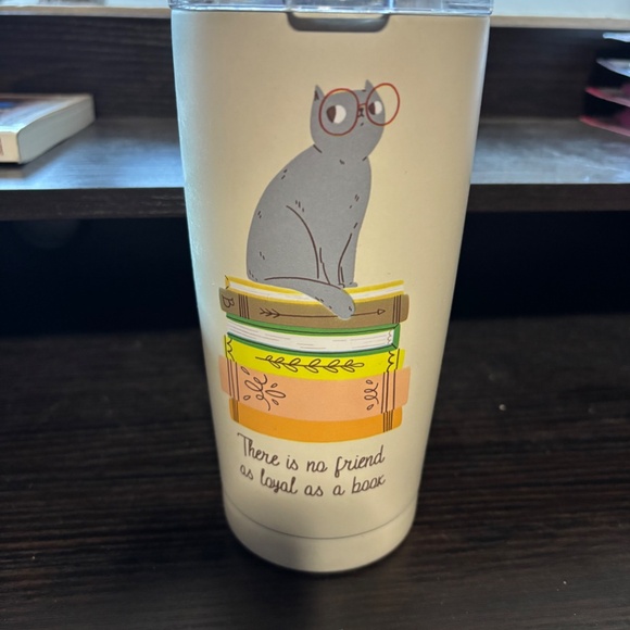 CAT BOOK LOVER TUMBLER - Picture 1 of 3